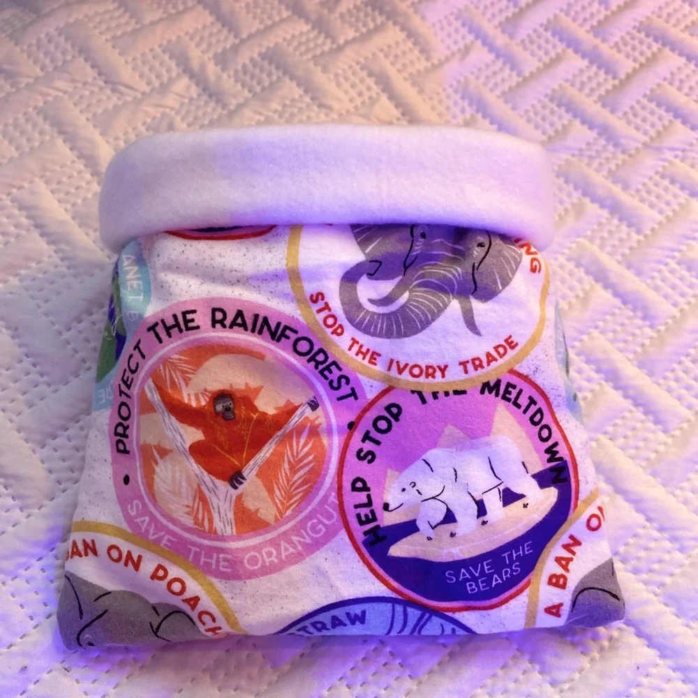Small pet hedgehog rat guinea pig cuddle sack bed